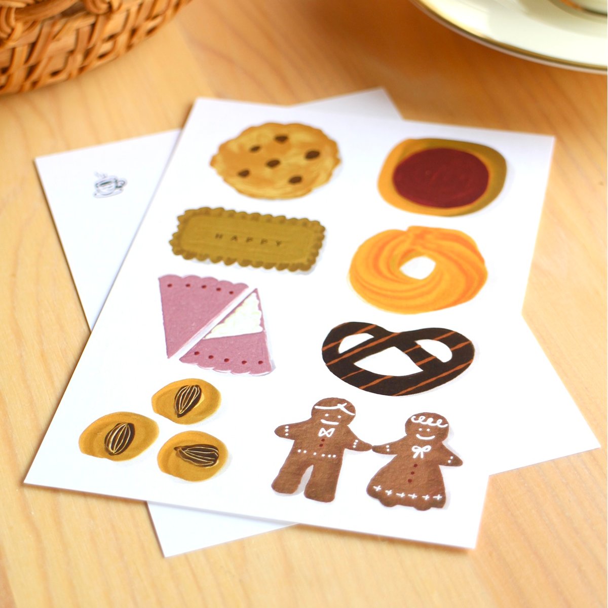 100円台の小さなアート】ポストカード_クッキー_切手マークもかわいい