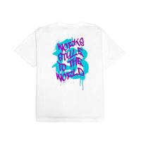 LB Paint Logo Tee White×SkyBlue