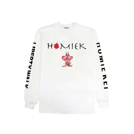 HOMIEKEI×LB Logo Long Sleeve Tee White