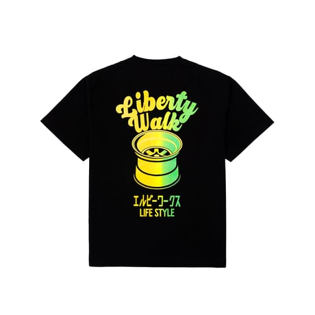 LB Gradation Wheel Tee Green×Yellow