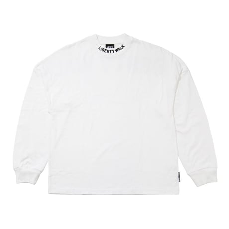 LB High Neck Logo Tee White