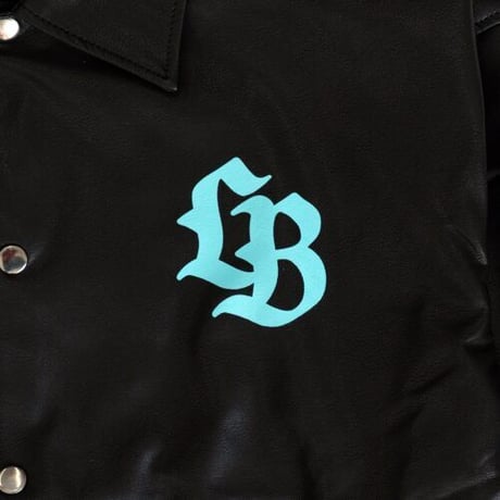 LB Simple Text Leather Jacket