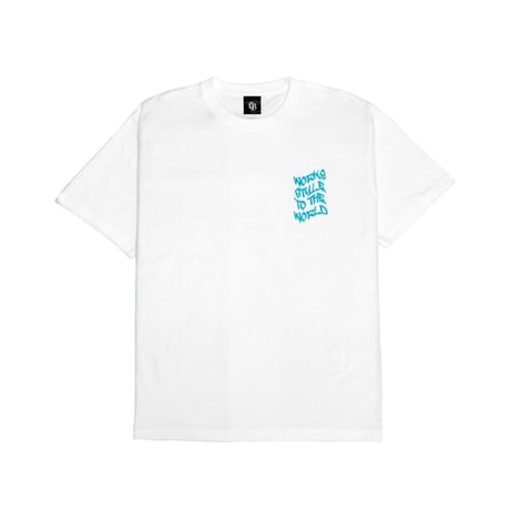 LB Paint Logo Tee White×SkyBlue