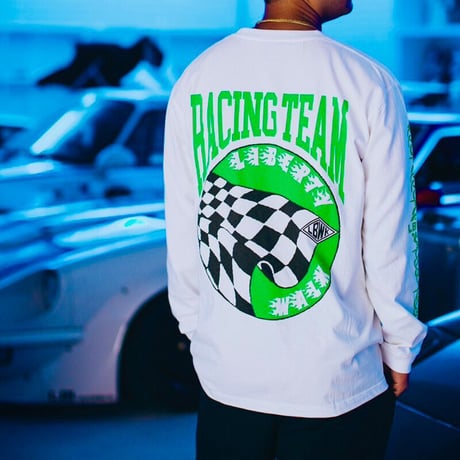Racing Crew Long Sleeve Tee White