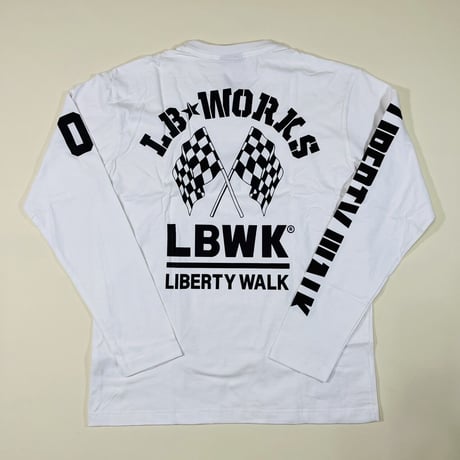 LBWK Checker Flag Long Sleeve Tee White