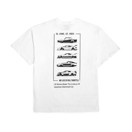 LB Slammed Car Big Tee White