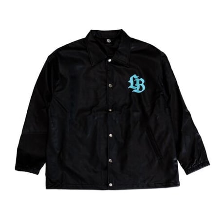 LB Simple Text Leather Jacket