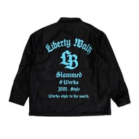 LB Simple Text Leather Jacket