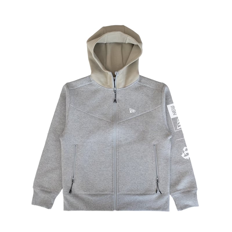 NEWERA LBWK TECH SWEAT FULLZIP HOODIE GRAY×OLIV
