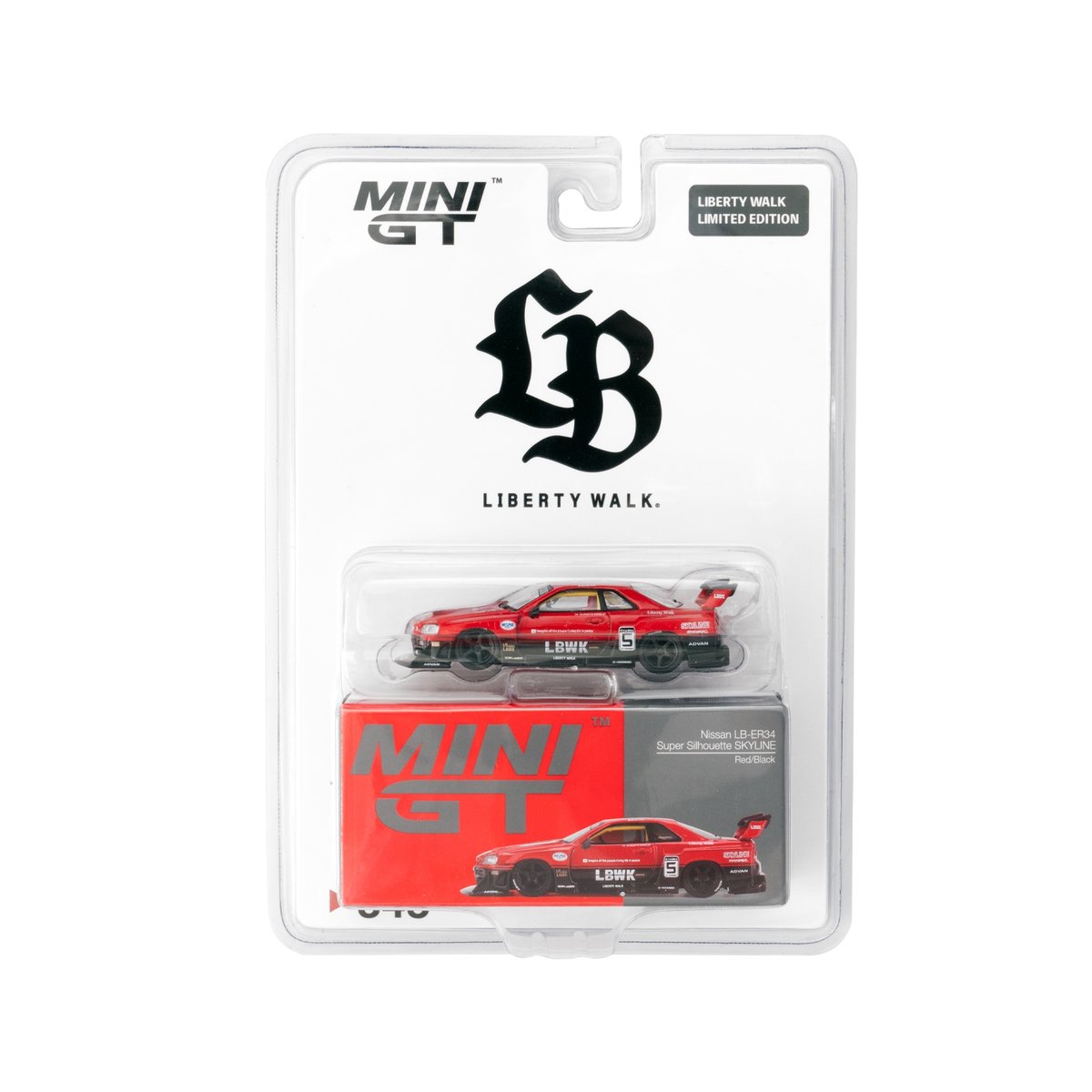 ミニカー MINIGT LB ER34 SKYLINE RED EXCLUSIVE BR Mini GT Nissan LB-ER34 Super Silhouette SKYLINE Red Black