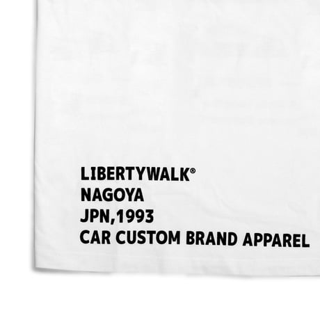 LB Slammed Car Big Tee White