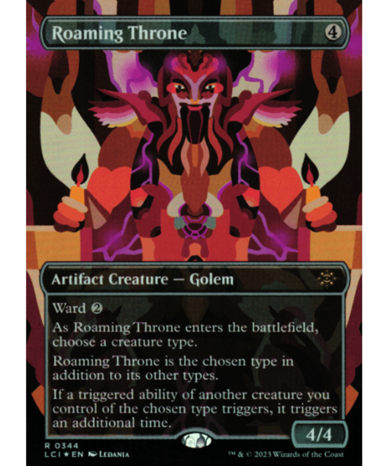 サウロンの遺物　銀幕FOIL ショーケース　英語　MTG 英語）《ショーケースFoil》うろつく玉座/Roaming Throne【R