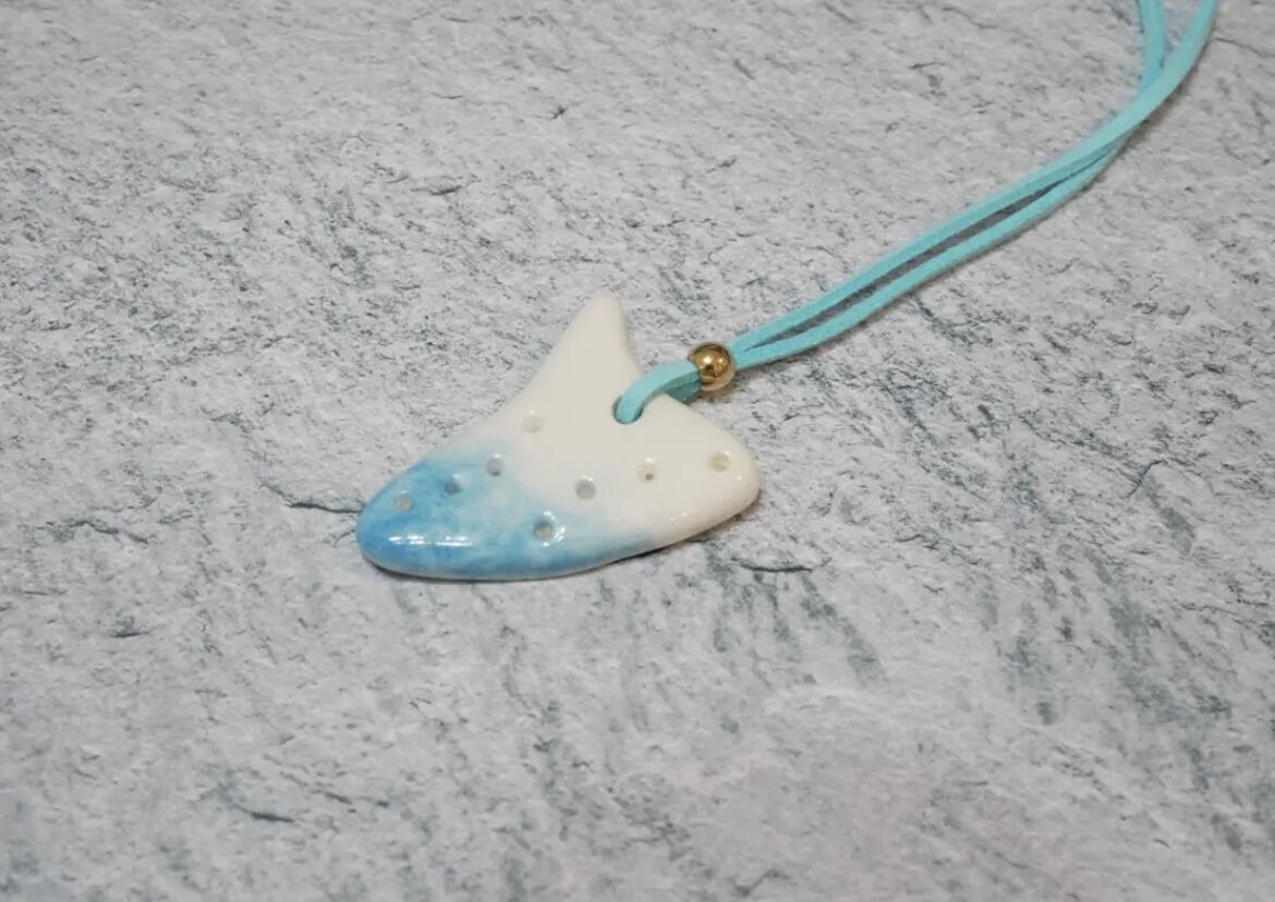 ラングレイ デュエットオカリナ 青緑 陶器 付属品付き️♡A12 ラングレイ デュエットオカリナ 青緑 陶器 付属品付き️♡A12