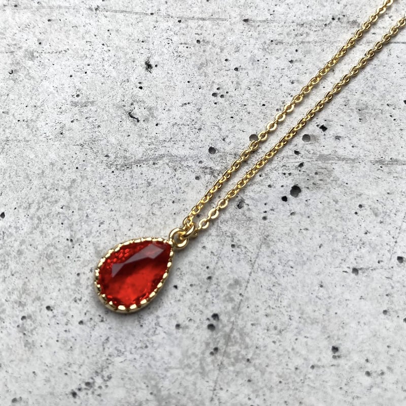 アラビアン ドロップガラス ネックレス【全16種】レッド | 7 rings