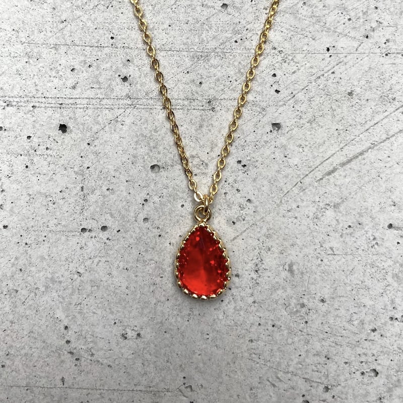 アラビアン ドロップガラス ネックレス【全16種】レッド | 7 rings