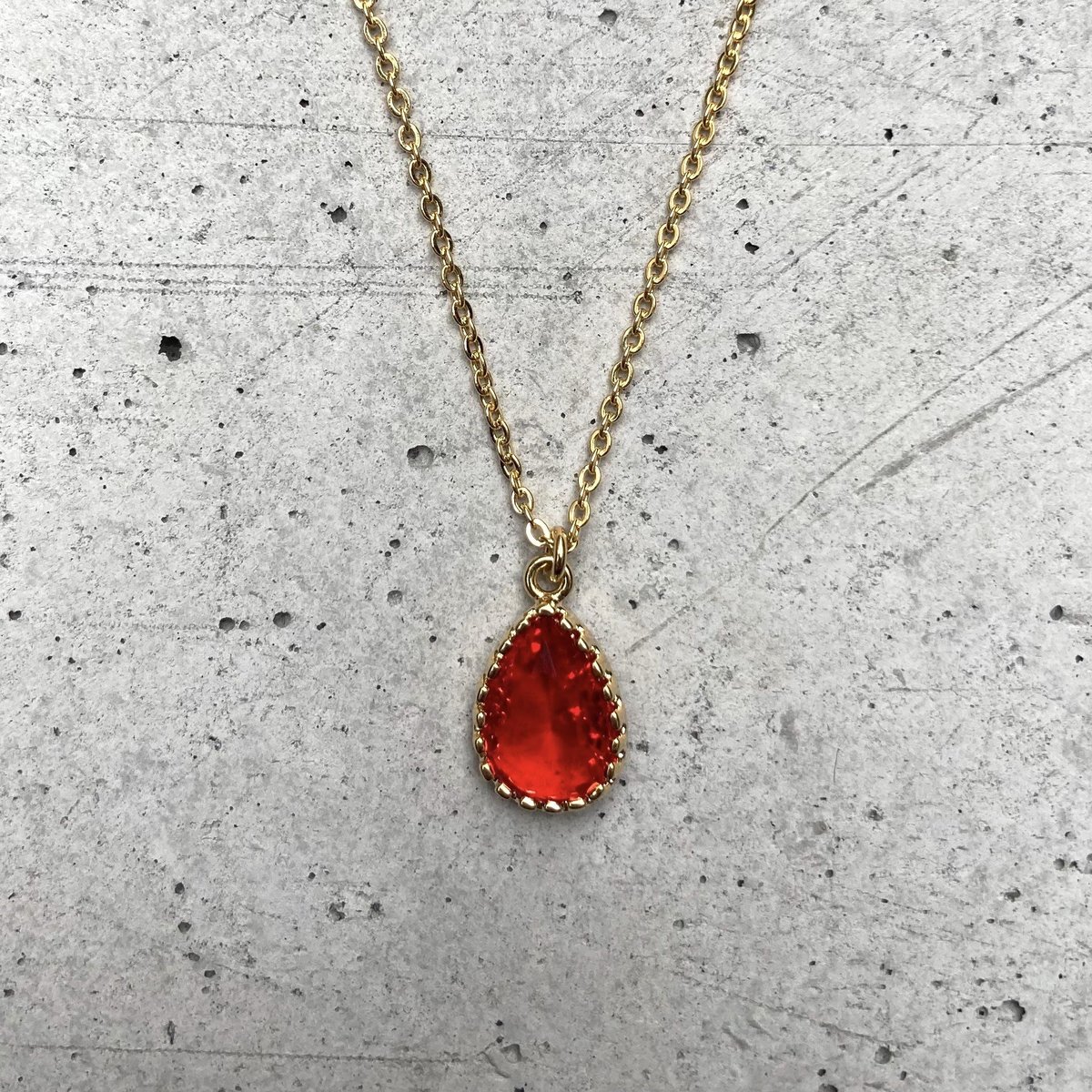 アラビアン ドロップガラス ネックレス【全16種】レッド | 7 rings