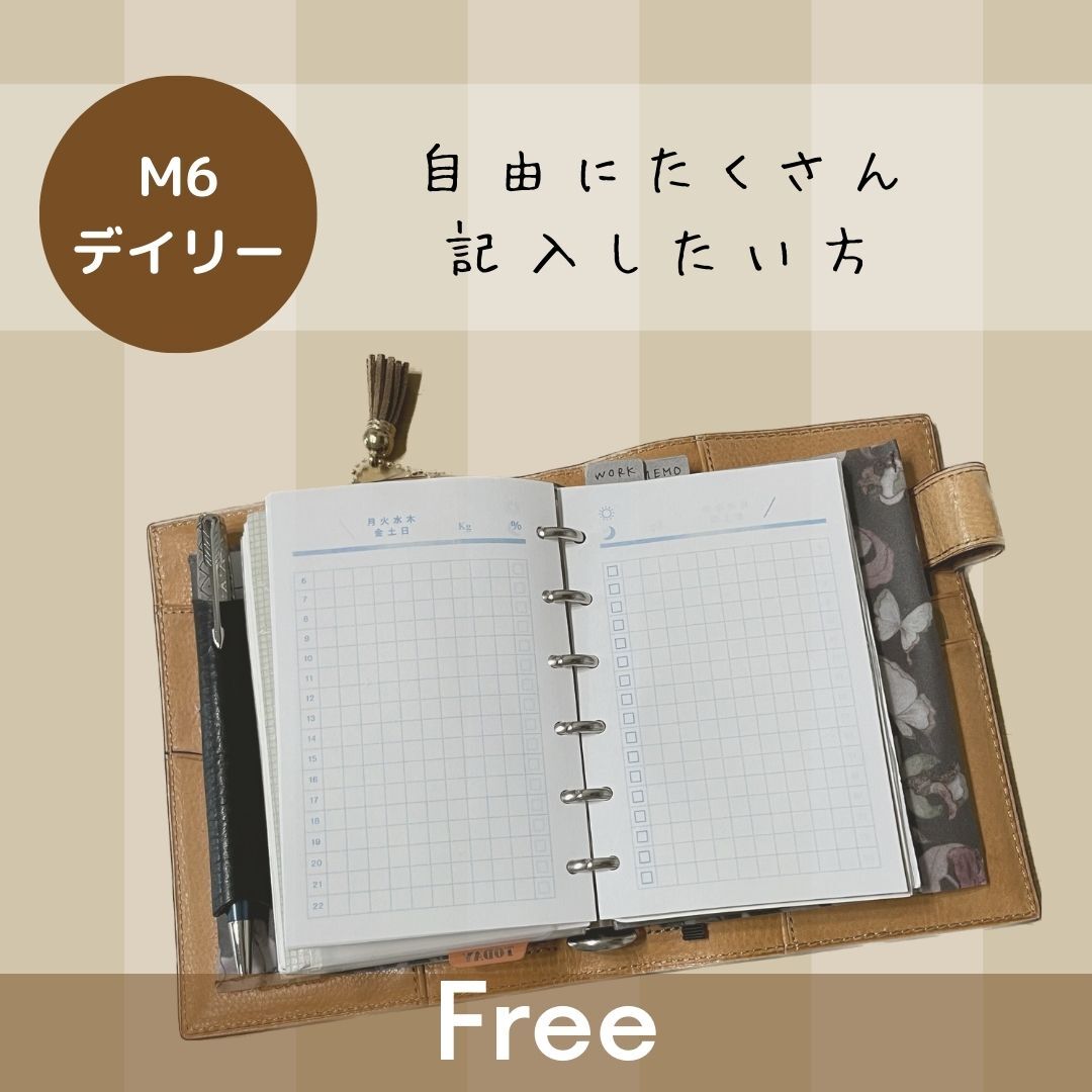 PLANNER M6バインダーリフィルセット PLANNER M6バインダーリフィルセット M6 デイリーリフィル No.2
