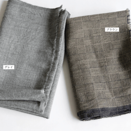 WOOL100%ストール｜チェック柄