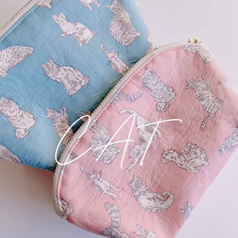 リバティラウンド型ポーチ（猫） | 10_ 