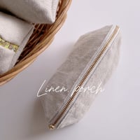 リネンラウンド型ポーチ（リネン）