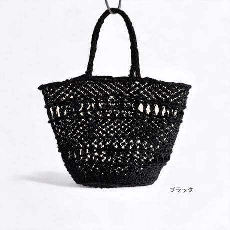 ABACA∫マクラメ 丸底トートバッグ