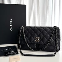 CHANEL デカマトラッセ ショルダーバッグ ヴィンテージ ブラック 黒 シャネル デカマトラッセ30 Wチェーン ショルダーバッグ ブラック