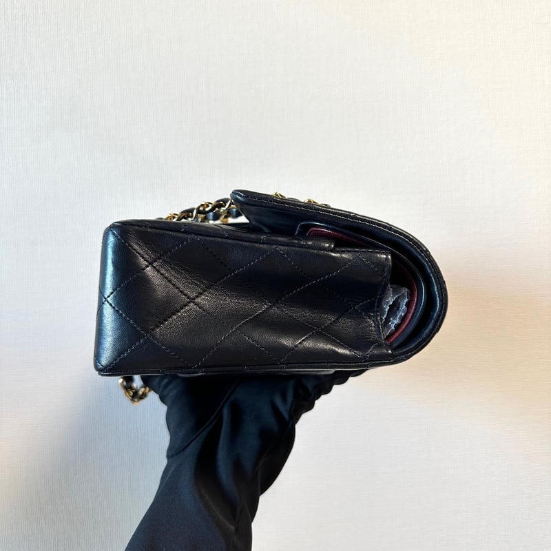 VINTAGE●CHANEL●シャネル ネイビー チェーン ショルダーバッグ シャネル マトラッセ25 Wチェーン ショルダーバッグ ネイビー