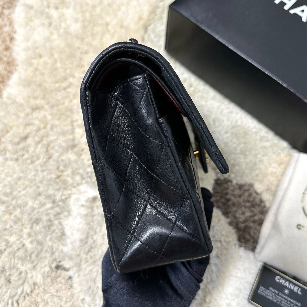 シャネル マトラッセ25 Wフラップ Wチェーン ショルダーバッグ