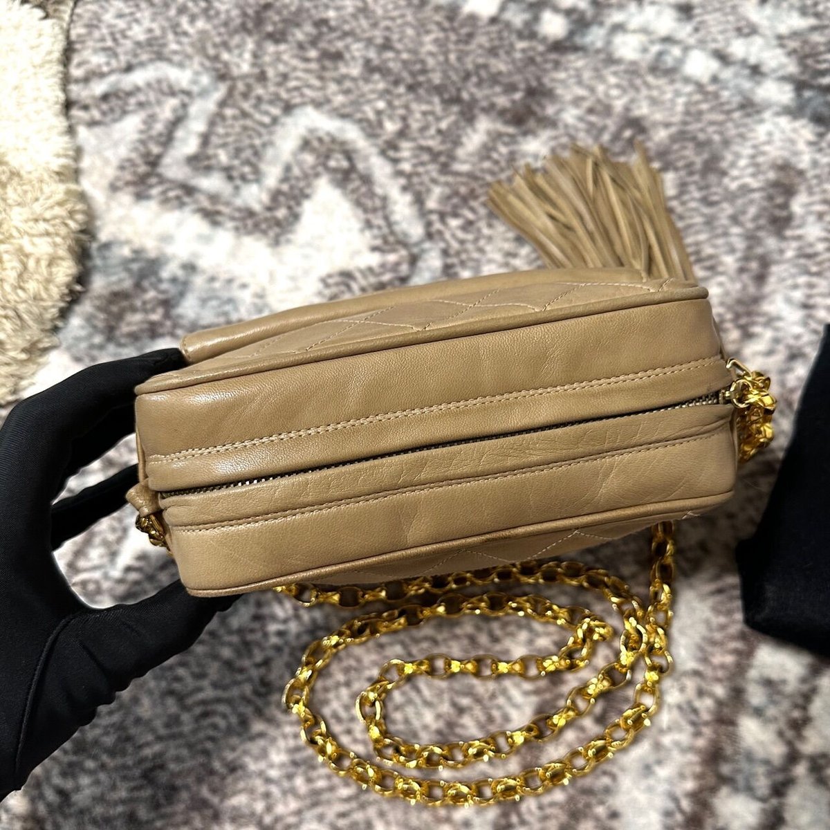 シャネル マトラッセ ミニカメラ フリンジ チェーン ショルダーバッグ