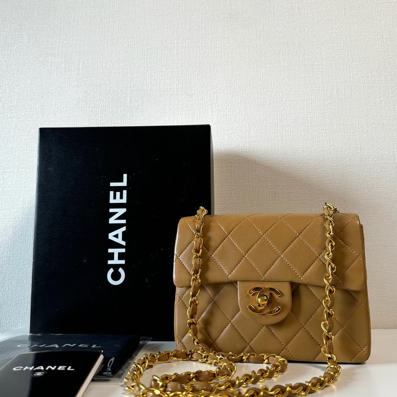シャネル ミニマトラッセ17 チェーン ショルダーバッグ キャメル