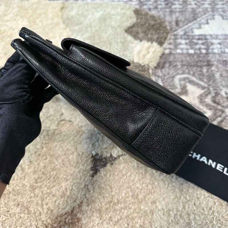シャネル デカココ キャビア チェーン ショルダー トートバッグ