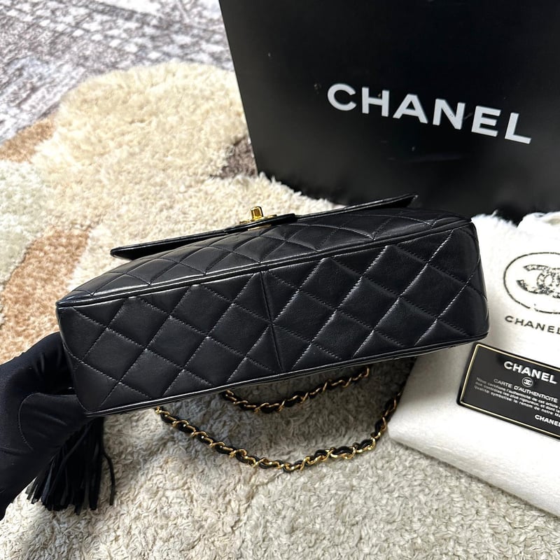 シャネル マトラッセ フリンジ チェーン ショルダーバッグ 斜め掛け  