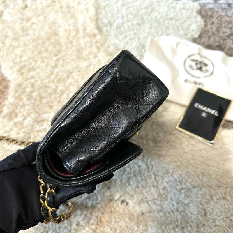 シャネル マトラッセ23 Wチェーン ショルダーバッグ ブラック | ISSN