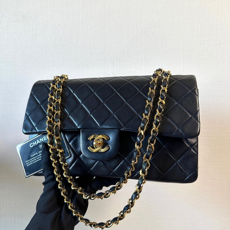シャネル マトラッセ25 Wチェーン ショルダーバッグ ネイビー | ISSN  