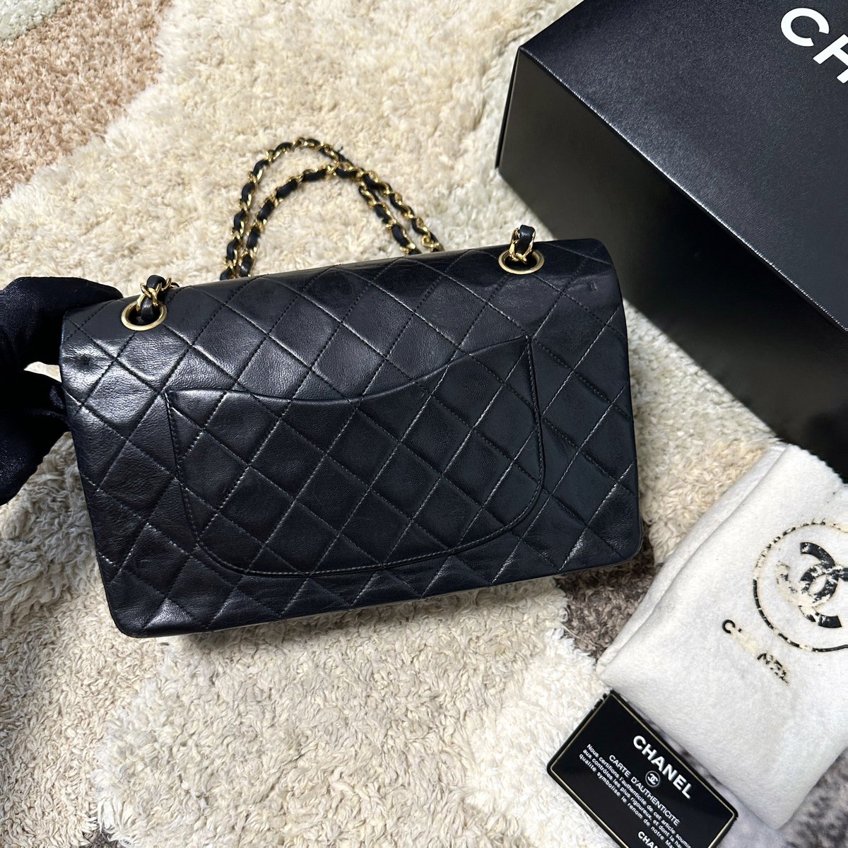 シャネル マトラッセ25 Wフラップ Wチェーン ショルダーバッグ