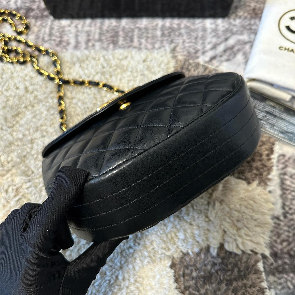 シャネル デカココ マトラッセ チェーン ショルダーバッグ ブラック CHANEL シャネル デカココ プッシュロック マトラッセ チェーン