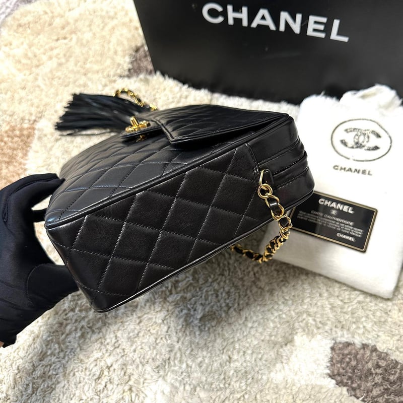 シャネル マトラッセ フリンジ チェーン ショルダーバッグ 斜め掛け  