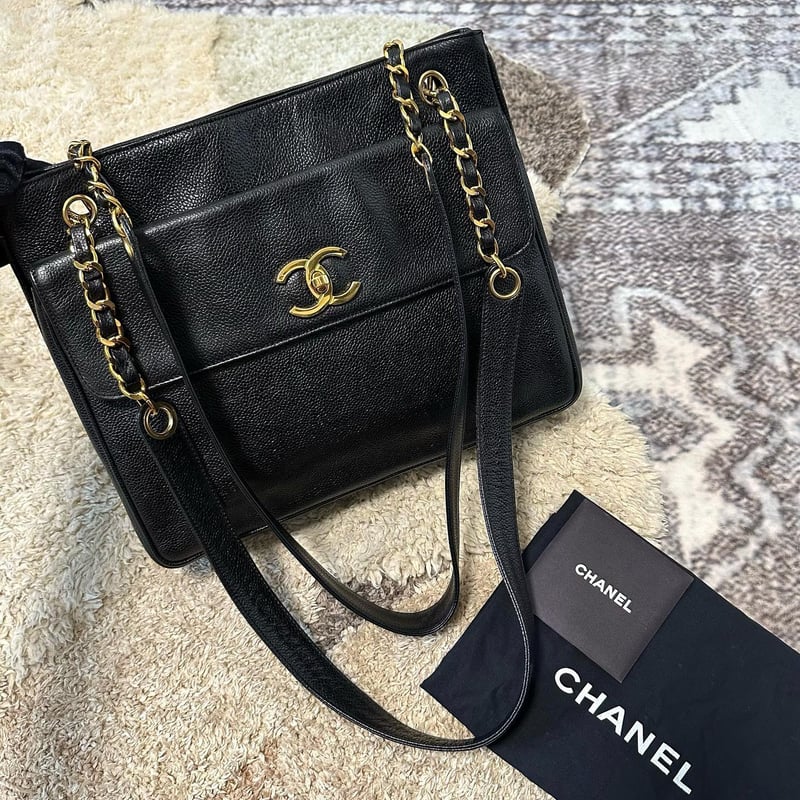 CHANEL デカココ　キャビアスキン　トートバッグ　ショルダーバッグ