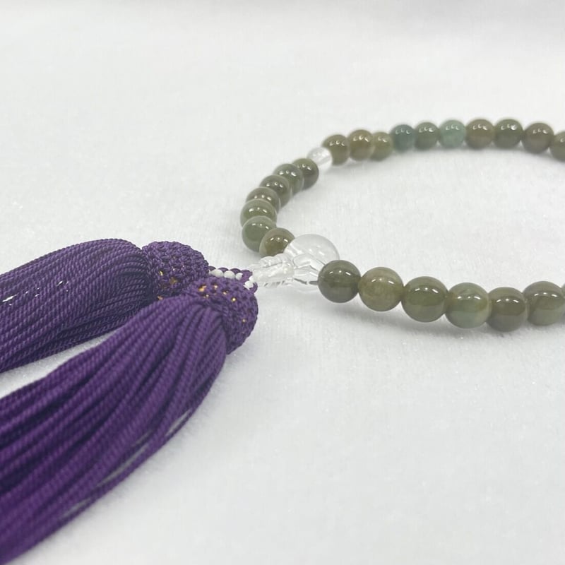 翡翠念珠 女性用（播州織数珠袋付き） | ohakakiwame