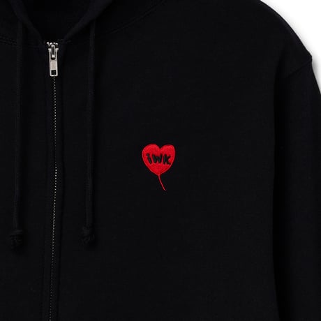 【岩城直弥】ロゴ刺繍ZIPパーカー（BLACK）