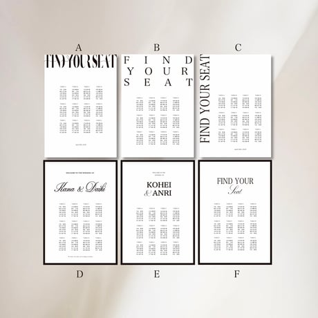 Welcome board 4   〈Seating chart〉