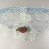 Rose Choker light blue×red rose