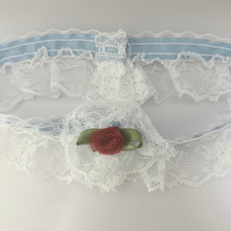Rose Choker light blue×red rose