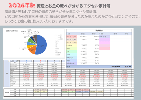 2026年版資産とお金の流れが分かるエクセル家計簿 | Kakeibo Life