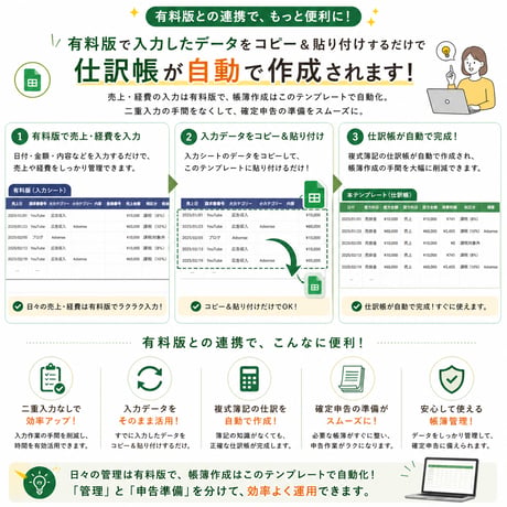 【仕訳帳が自動で作れる】確定申告対応の帳簿テンプレート