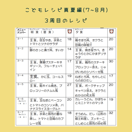 こどもレシピ【真夏編】(7〜8月)