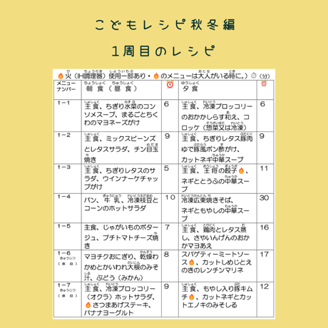 こどもレシピ【秋冬編】