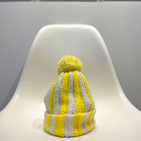 used "Hand made" Stripes Knit Cap