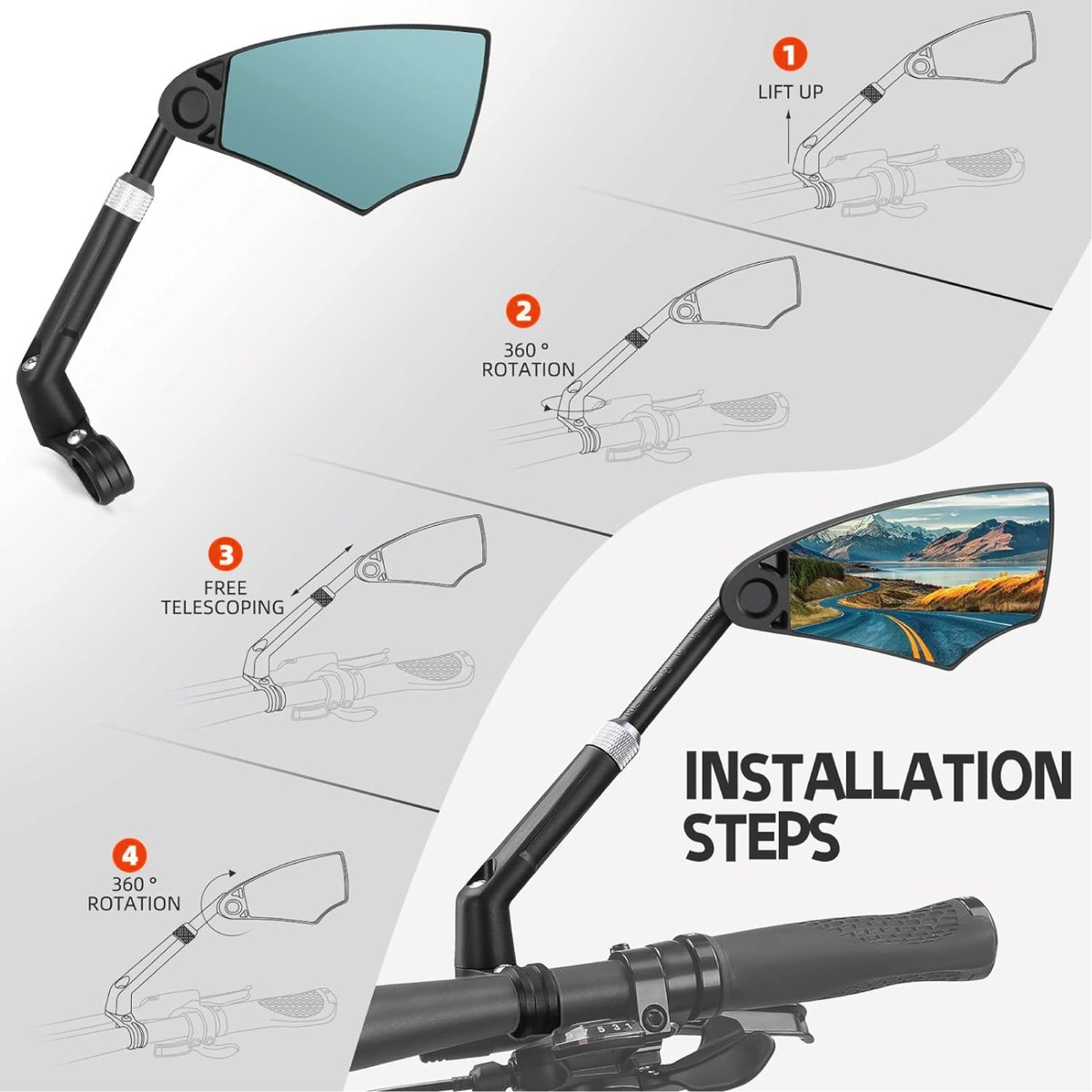 バックミラー 右 / RICHBIT ES1 Pro / RICHBIT CITYシリーズ /