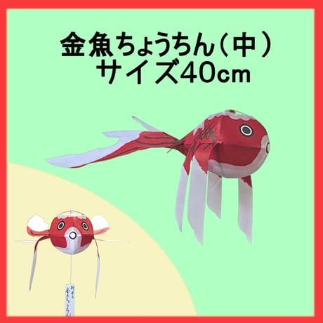 やない 金魚ちょうちん 中 サイズ40cm 屋内用